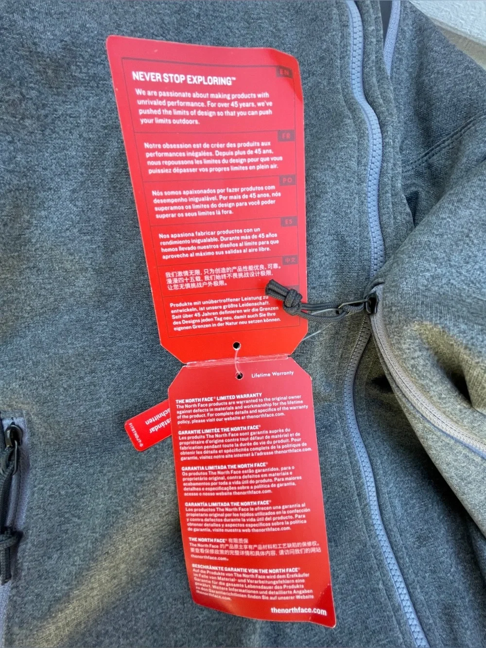 North Face Lightweight Performance Jacket New with Tags, Men’s Large, Gray